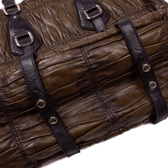 FINAL DROP🚨 PRADA Nappa Gaufre Dark Green Leather Satchel Bag - Picture 3 of 8